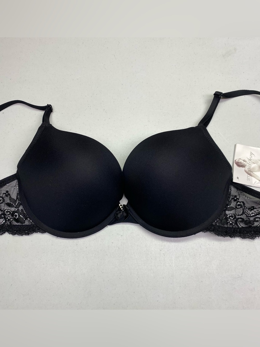 Smart & Sexy Add 2 Cup Sizes Black Push-Up Bra 34C NWT*P1040